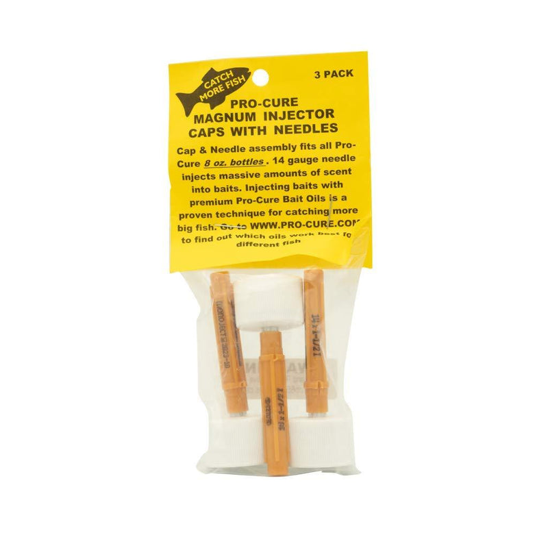 [AUSTRALIA] - Unknown Pro-Cure Magnum Bait Injector Needles with Cap (Pack of 3), 8 Ounce 