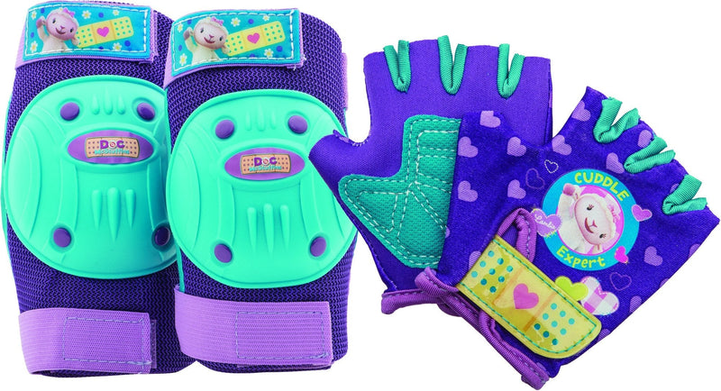 BELL Kids Protective Pad and Glove Sets Doc McStuffins - Teal/Purple - BeesActive Australia