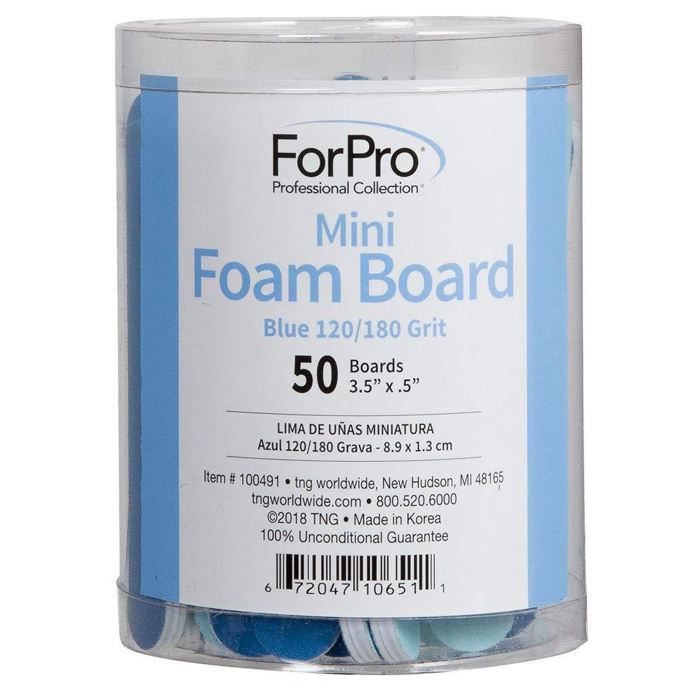 ForPro Blue Mini Foam Boards, 120/180, Double-Sided Manicure File, 3.5” L x .5” W, 50-Count - BeesActive Australia