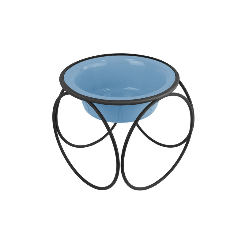Platinum Pets Single Olympic Diner Feeder with Stainless Steel Dog Bowl, Small Sky Blue - BeesActive Australia