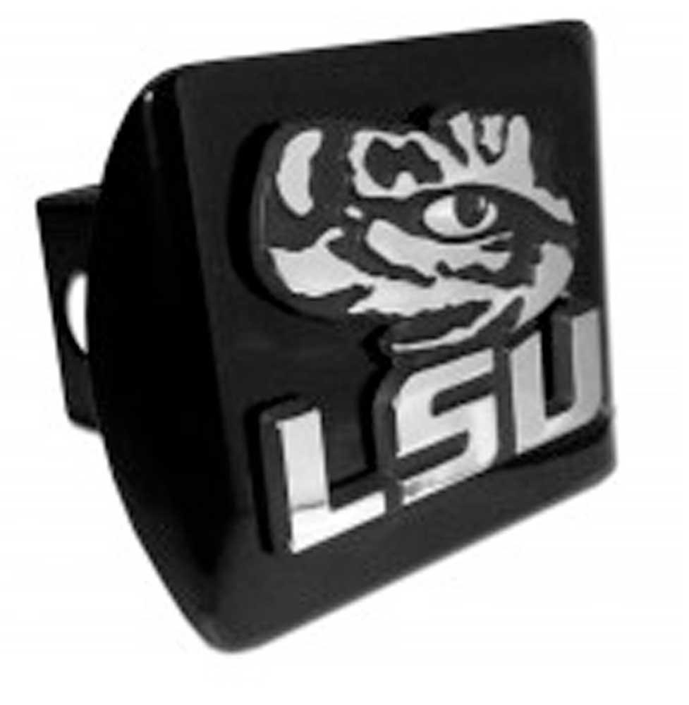 LSU Tiger Eye Black Metal NCAA Trailer Hitch Cover Fits 2 Inch Auto Car Truck Receiver - BeesActive Australia