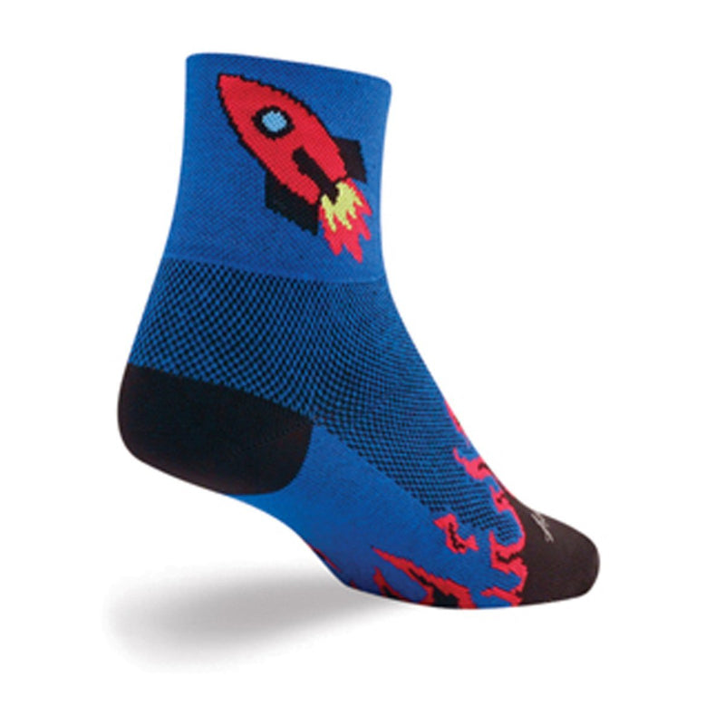 [AUSTRALIA] - SockGuy Classic 3in Rocket Man Cycling/Running Socks Blue Large-X-Large 