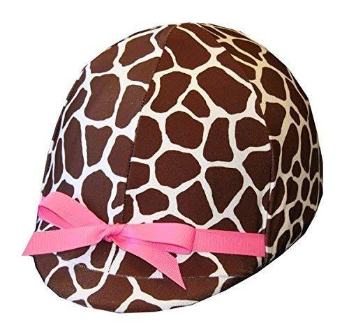 [AUSTRALIA] - Equestrian Helmet Cover - Giraffe with Pink Ribbon 