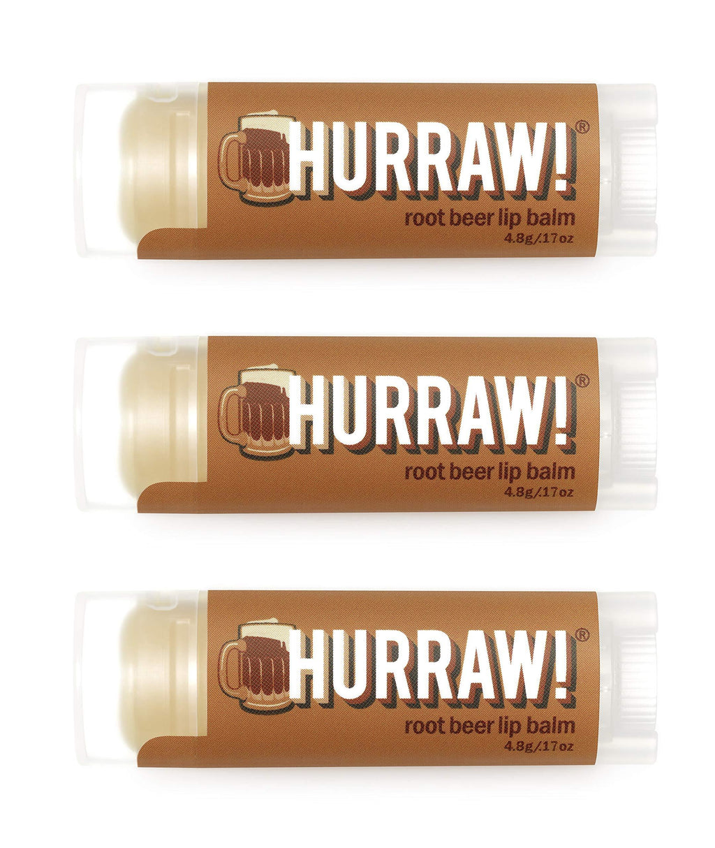 Hurraw! Root Beer Lip Balm, 3 Pack: Organic, Certified Vegan, Cruelty and Gluten Free. Non-GMO, 100% Natural Ingredients. Bee, Shea, Soy and Palm Free. Made in USA - BeesActive Australia