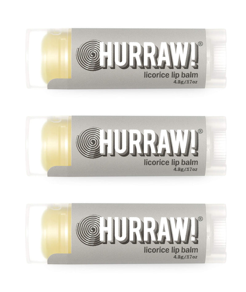 Hurraw! Licorice Lip Balm, 3 Pack: Organic, Certified Vegan, Cruelty and Gluten Free. Non-GMO, 100% Natural Ingredients. Bee, Shea, Soy and Palm Free. Made in USA - BeesActive Australia