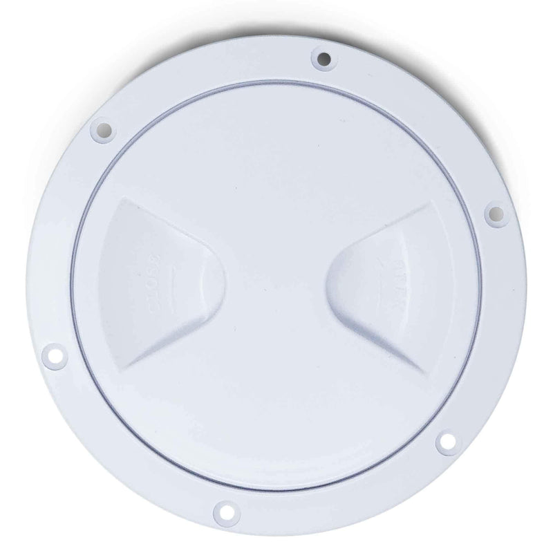 [AUSTRALIA] - Five Oceans Marine Round Inspection Deck Plate Hatch with Detachable Smooth Center, Water Tight for Outdoor Installations, 4, 5, 6, 8 inches White. 6" Deck Plate 