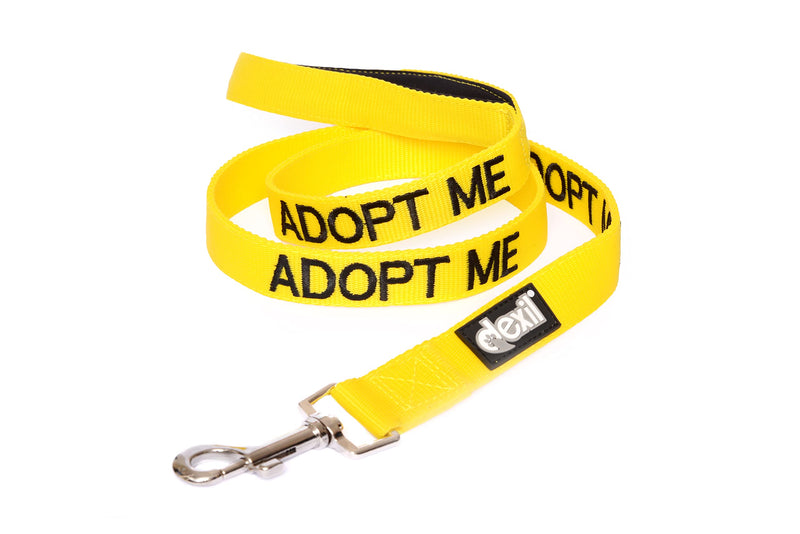 Dexil Limited Adopt ME Yellow Color Coded 2 4 6 Foot Padded Handle Dog Leash (New Home Needed) Donate to Your Local Charity 4 Foot Leash - BeesActive Australia