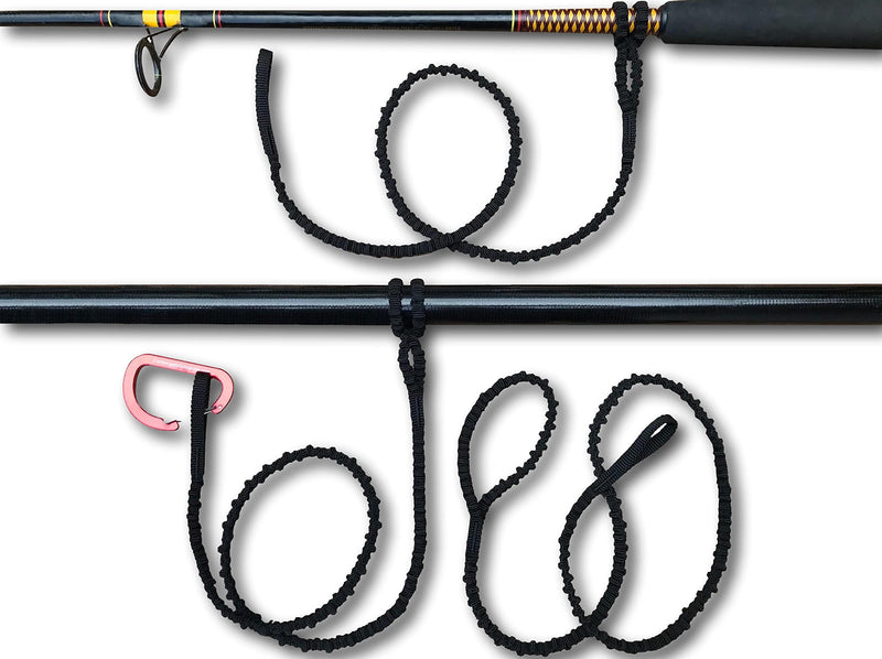 Campingandkayaking Made in The USA. Paddle/Rod/Gear Leash Now with Cinch Lock, 3 Black Leashes and 1 Carabiner. Built to Last. - BeesActive Australia