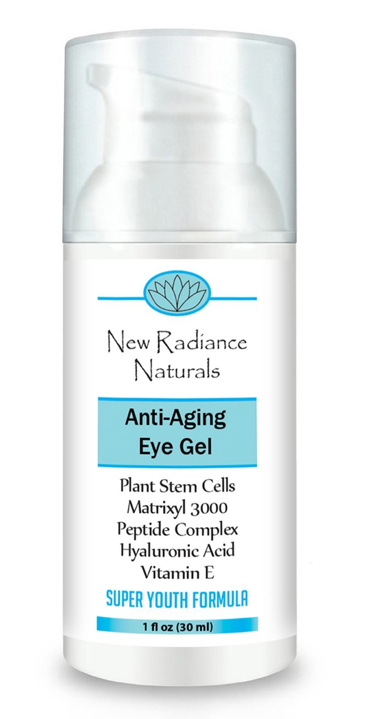 New Radiance Naturals - Eye Gel Cream With Plant Stem Cells + Matrixyl 3000 + Hyaluronic Acid + Cucumber + Organic Jojoba Oil & Aloe+ Vitamin E & MSM For Anti-Aging, 1 Ounce - BeesActive Australia