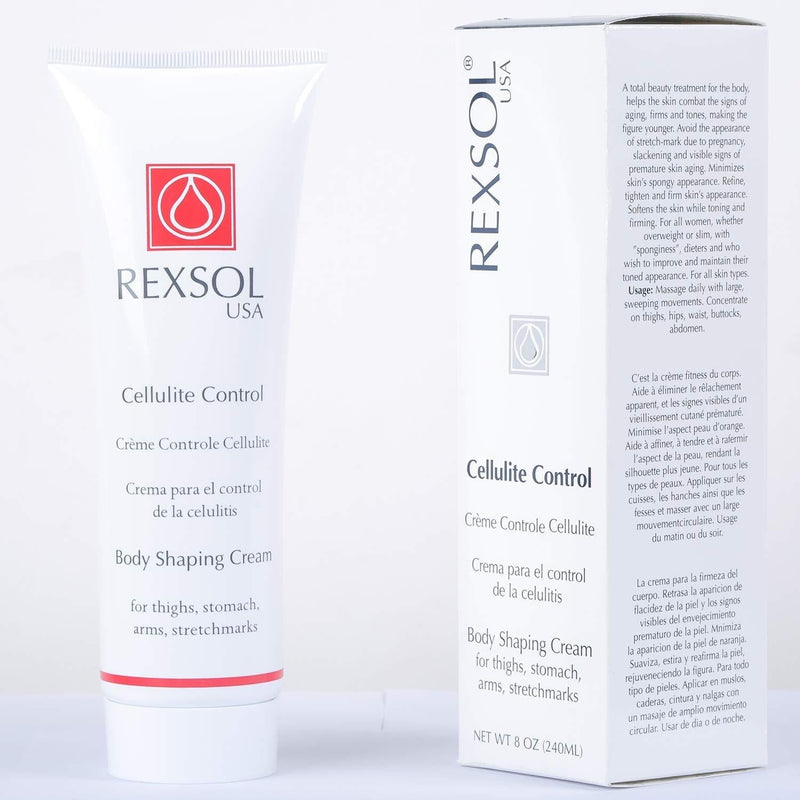 REXSOL Cellulite Control Body Shaping Cream | Visibly refines body contours | Minimize skin's spongy appearance | Helps avoid the appearance of stretch-marks and loss of firmness ( 240 ml / 8 fl oz ) - BeesActive Australia