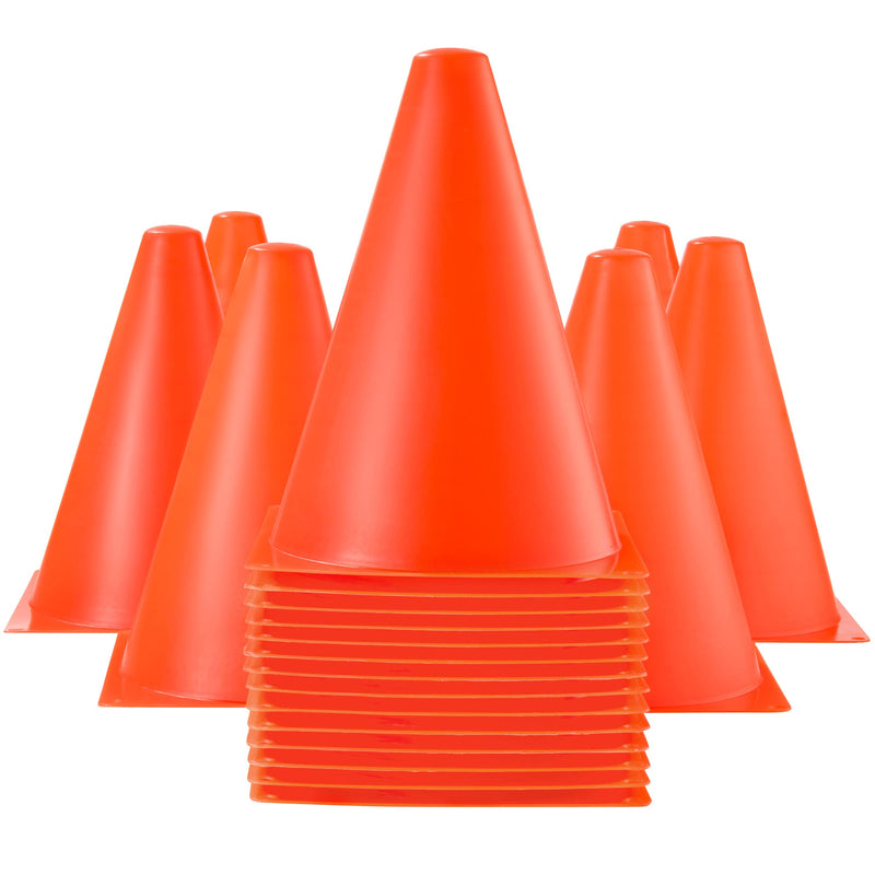 Dazzling Toys 7-inch Traffic Cones Sports Practice for Basketball, Soccer Cones for Agility Drills & Training - Cones are Great Themed Party Decorations Orange 6 Pack - BeesActive Australia