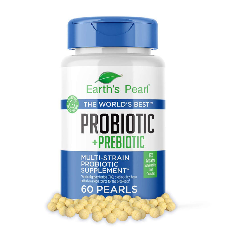 60 Day Supply – Earth’s Pearl Probiotic & Prebiotic – for Women, Men and Kids - Advanced Digestive Gut Health and Enzyme Support - One a Day Pearls - Billions of Live Cultures - BeesActive Australia