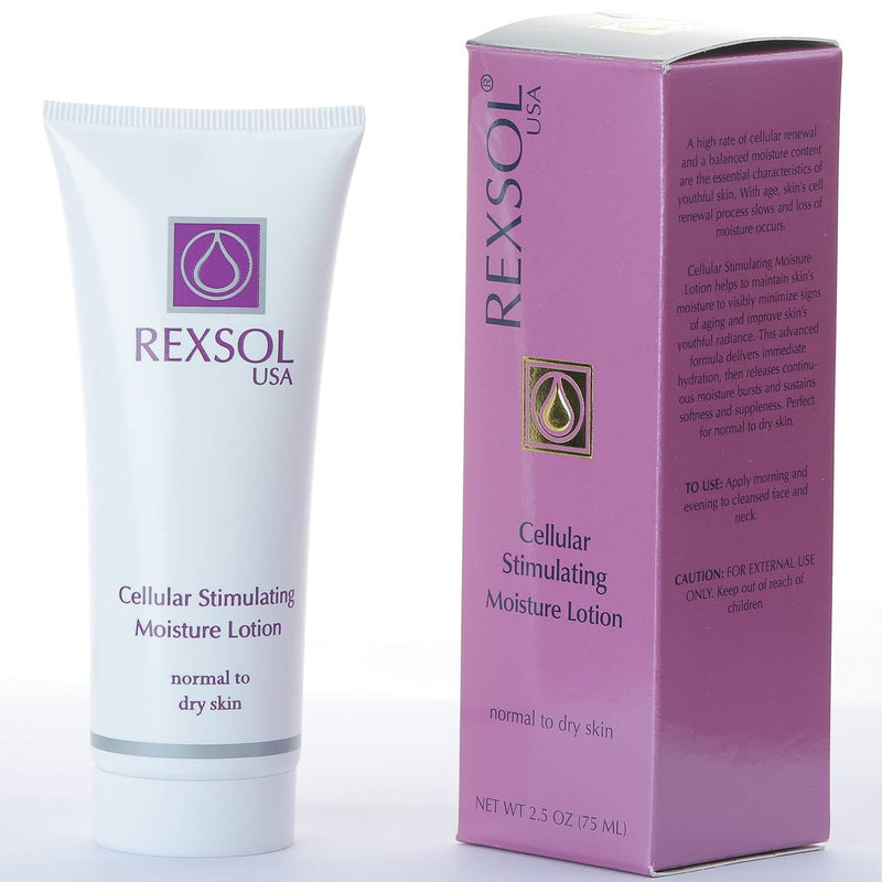 REXSOL Cellular Stimulating Moisture Lotion Normal to Dry Skin | With Oat Extract, Comfrey Leaf Extract & Camellia Sinensis Extract | Smooths and softens skin | Prevent moisture loss(75 ml/2.5 fl oz) - BeesActive Australia