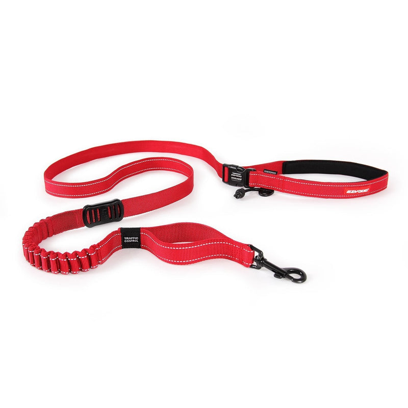 EzyDog Road Runner Hands Free Walking, Jogging, and Running Zero Shock Bungee Dog Leash with Reflective Stitching and Adjustable Waist Belt Red - BeesActive Australia