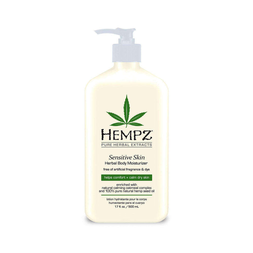 Hempz Sensitive Skin Herbal Body Moisturizer with Oatmeal, Shea Butter for Women and Men, Premium, Soothing Body Lotion with Hemp Seed, Cocoa Seed, Mango Seed for Dry Skin, 17 Fl Oz 16.91 Fl Oz (Pack of 1) - BeesActive Australia