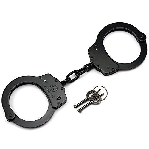VIPERTEK Double Lock Steel Police Edition Professional Grade Handcuffs (Black) - BeesActive Australia