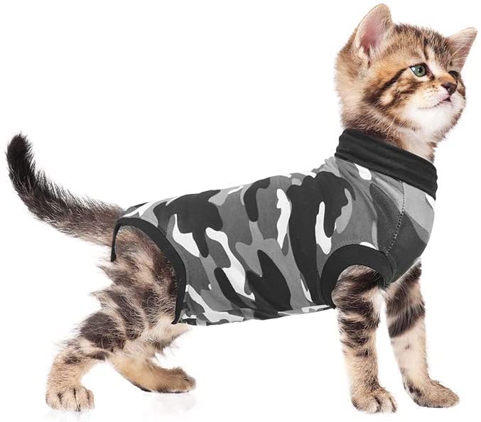 Suitical Recovery Suit for Cats - Black Camouflage XXX-Small - BeesActive Australia