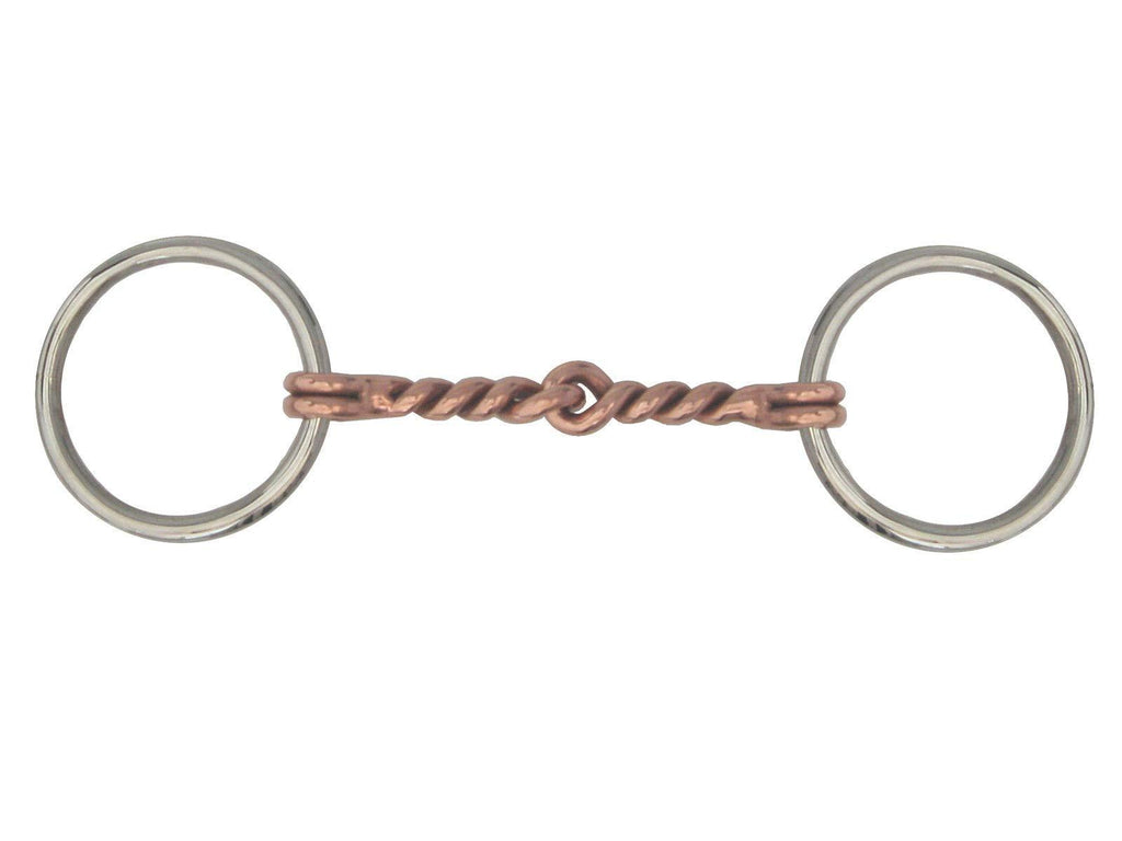 [AUSTRALIA] - AJ Tack Wholesale Mini Pony Horse Loose O Ring Snaffle Bit Twist Wire Copper Mouth 3 1/2" 