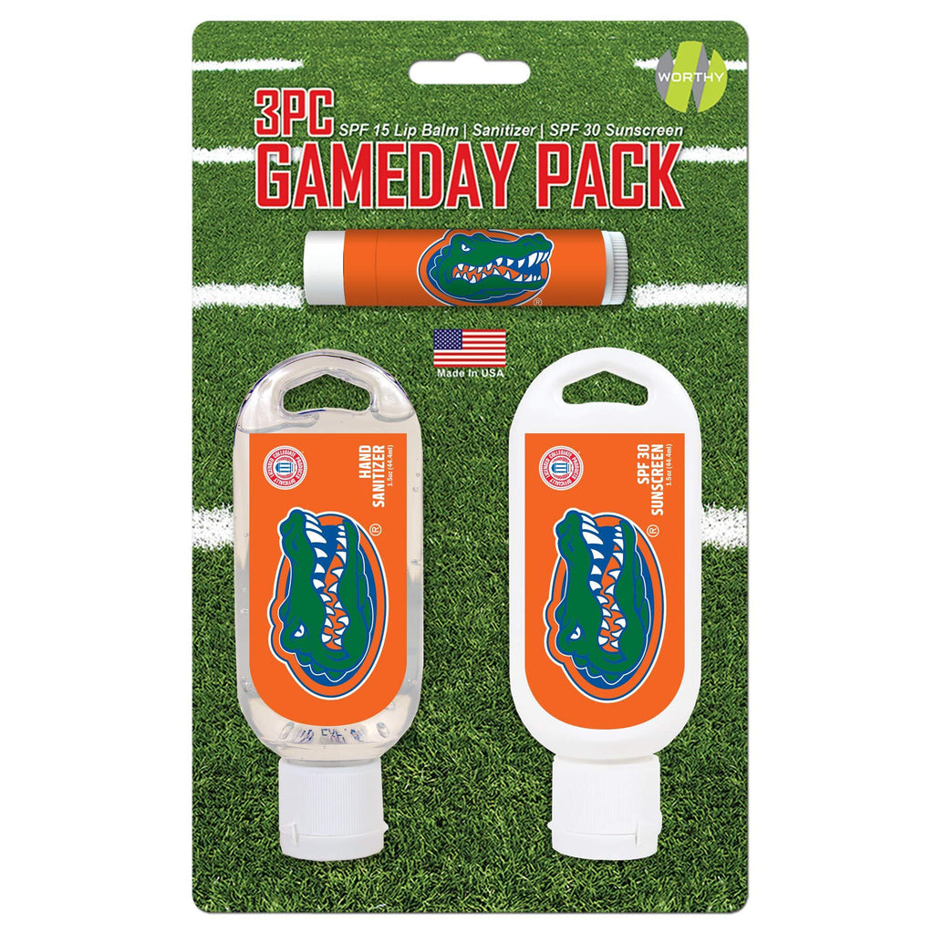 Worthy Promo NCAA Florida Gators Game Day Pack Includes 1 Lip Balm, 1 Hand Sanitizer and 1 SPF Sunscreen (3-Piece), 8 x 5 x 1.5-Inch, White - BeesActive Australia