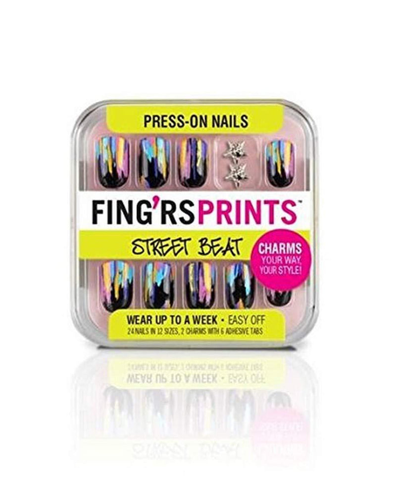 Fingrs Fing'rsprints Pre-Glued Nails, Street Beathaute Mess, 24 Count - BeesActive Australia