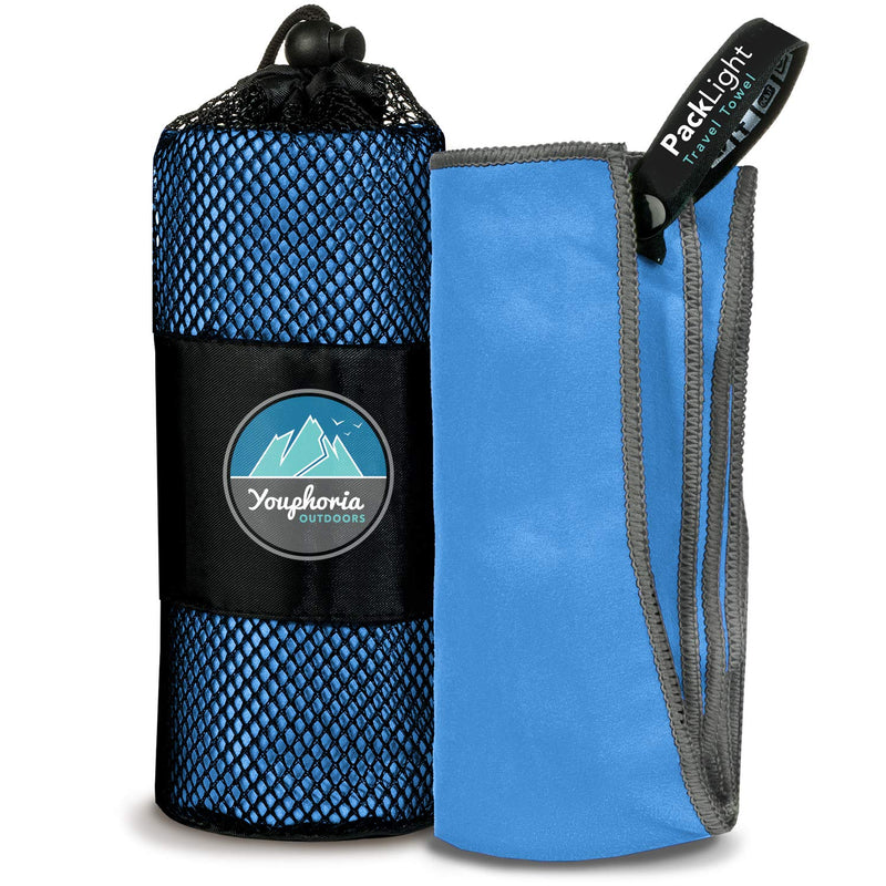 Youphoria Microfiber Travel Towel Fast Drying Lightweight - Quick Dry Towel & Camping Towel - 3 Size Options Blue/Gray Small (20 x 40 inches) - BeesActive Australia