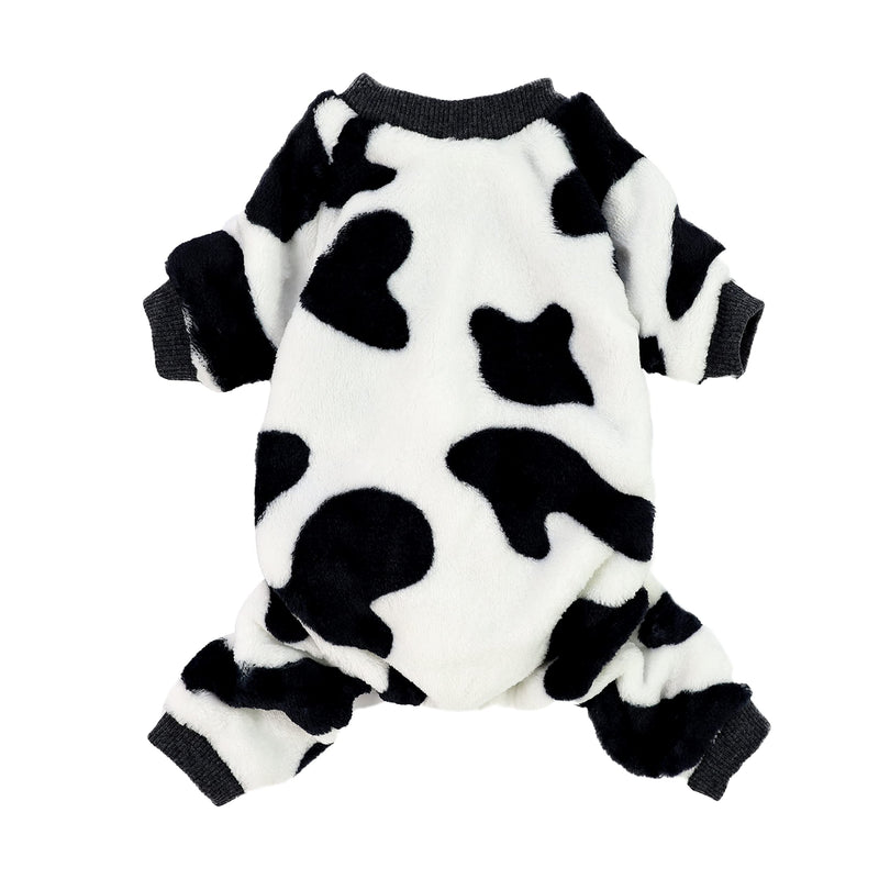 Fitwarm® Adorable Milk Cows Pet Dog Clothes Comfy Velvet Winter Pajamas Coat Jumpsuit Large (Chest18" Back16") - BeesActive Australia