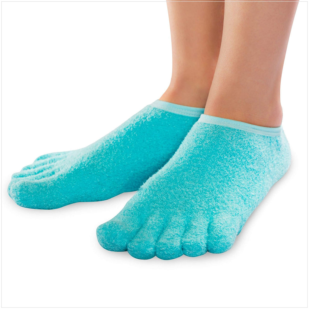 NatraCure 5-Toe Gel Moisturizing Socks (Helps Dry Feet, Cracked Heels, Calluses, Cuticles, Rough Skin, Dead Skin, Use with your Favorite Lotions, and Creams or Spa Pedicure) - 110-M CAT - Size: Medium - BeesActive Australia