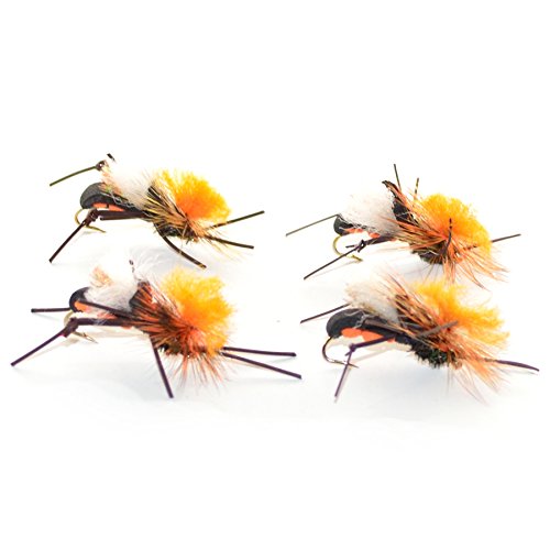 The Fly Fishing Place Black Becho Foam Body High Visibility Grasshopper Dry Fly 4 Flies Size 10 - BeesActive Australia