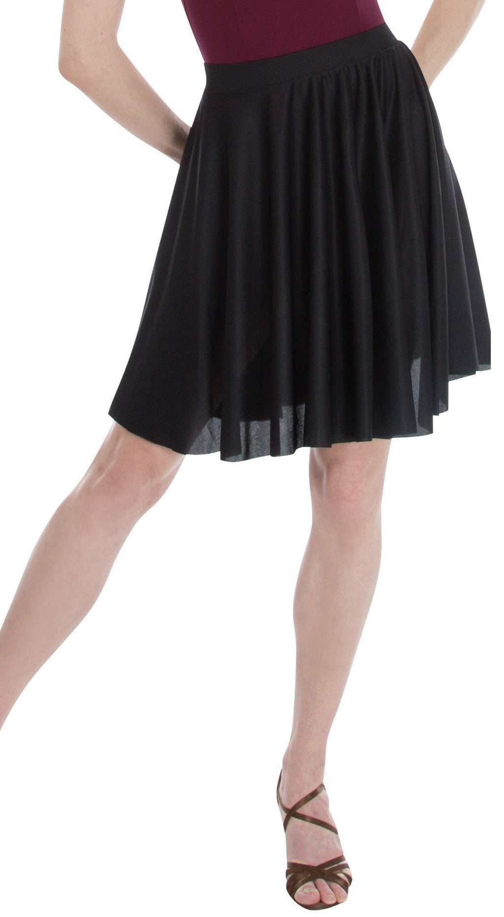[AUSTRALIA] - Body Wrappers Matte Finish Above-The-Knee Circle Skirt (411) Large Black 
