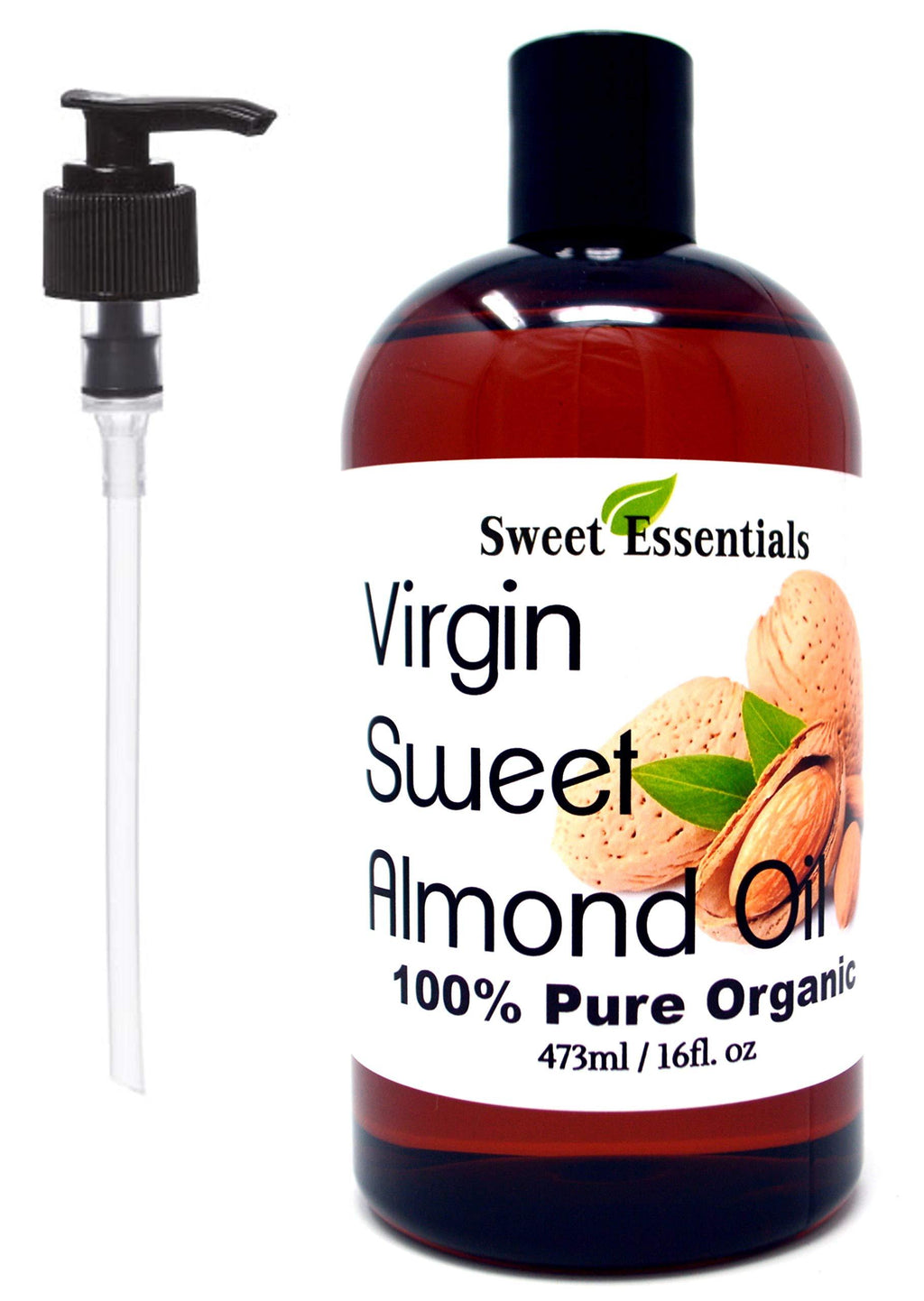 Organic Unrefined Sweet Almond Oil | Imported From Italy | 100% Pure | Cold Pressed | Hexane Free | Great For Hair, Skin & Nails | Carrier Oil (16 Fluid Ounces) 16 Fluid Ounces - BeesActive Australia