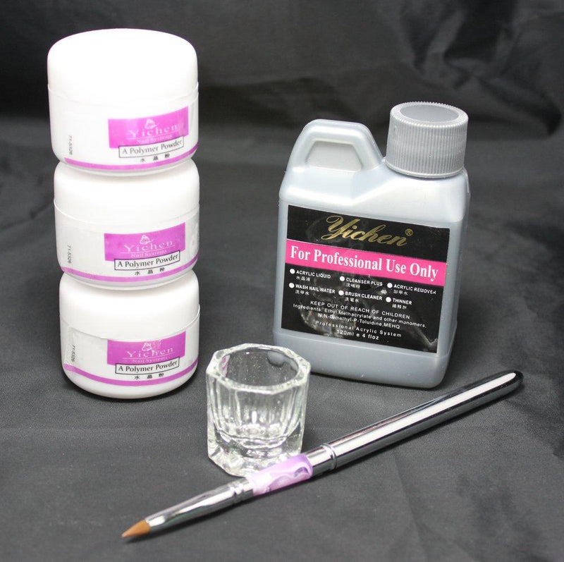 Pro 6 IN 1 Basic Nail Art Comb Kits Acrylic Liquid Powder Pen Dappen Dish Tools - BeesActive Australia