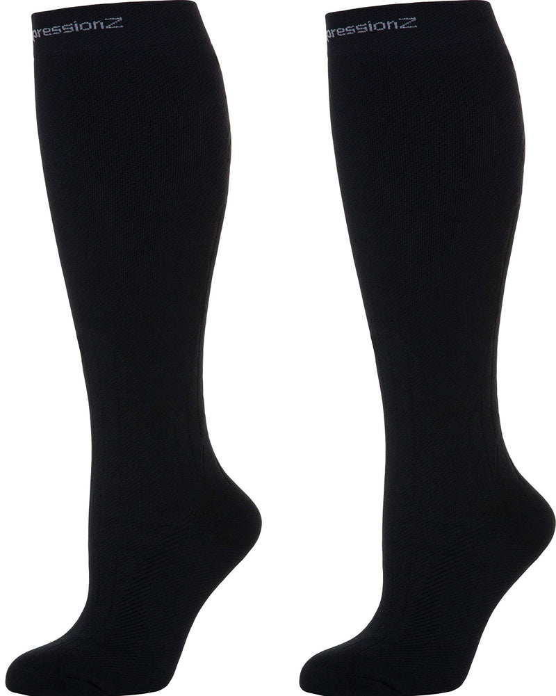 CompressionZ Compression Socks 20-30 mmHG for Men & Women - Nurses, Runners Black Medium - BeesActive Australia