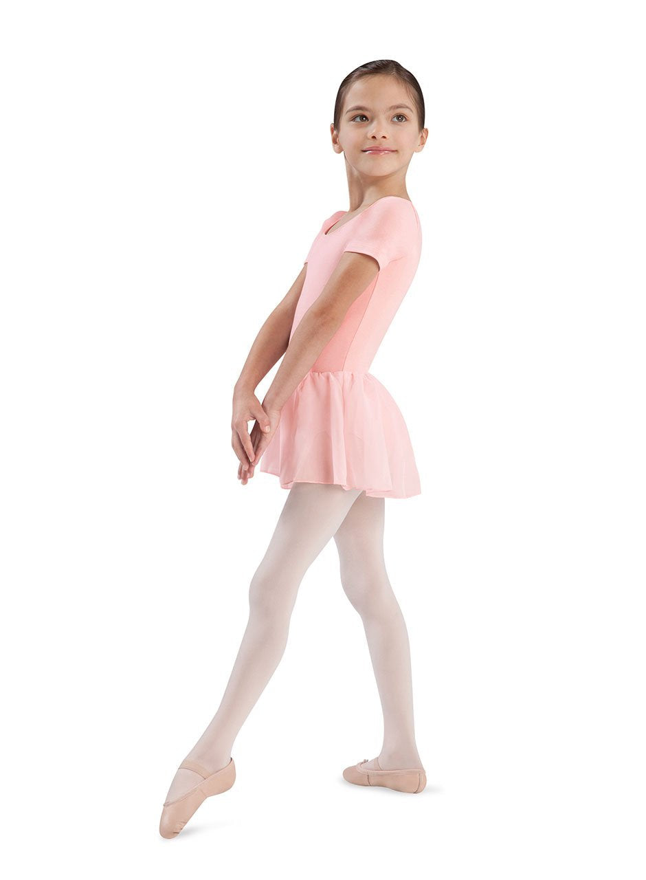 Bloch Dance Girls Tiffany Short Sleeve Leotard with Skirt Size 12 Light Pink - BeesActive Australia