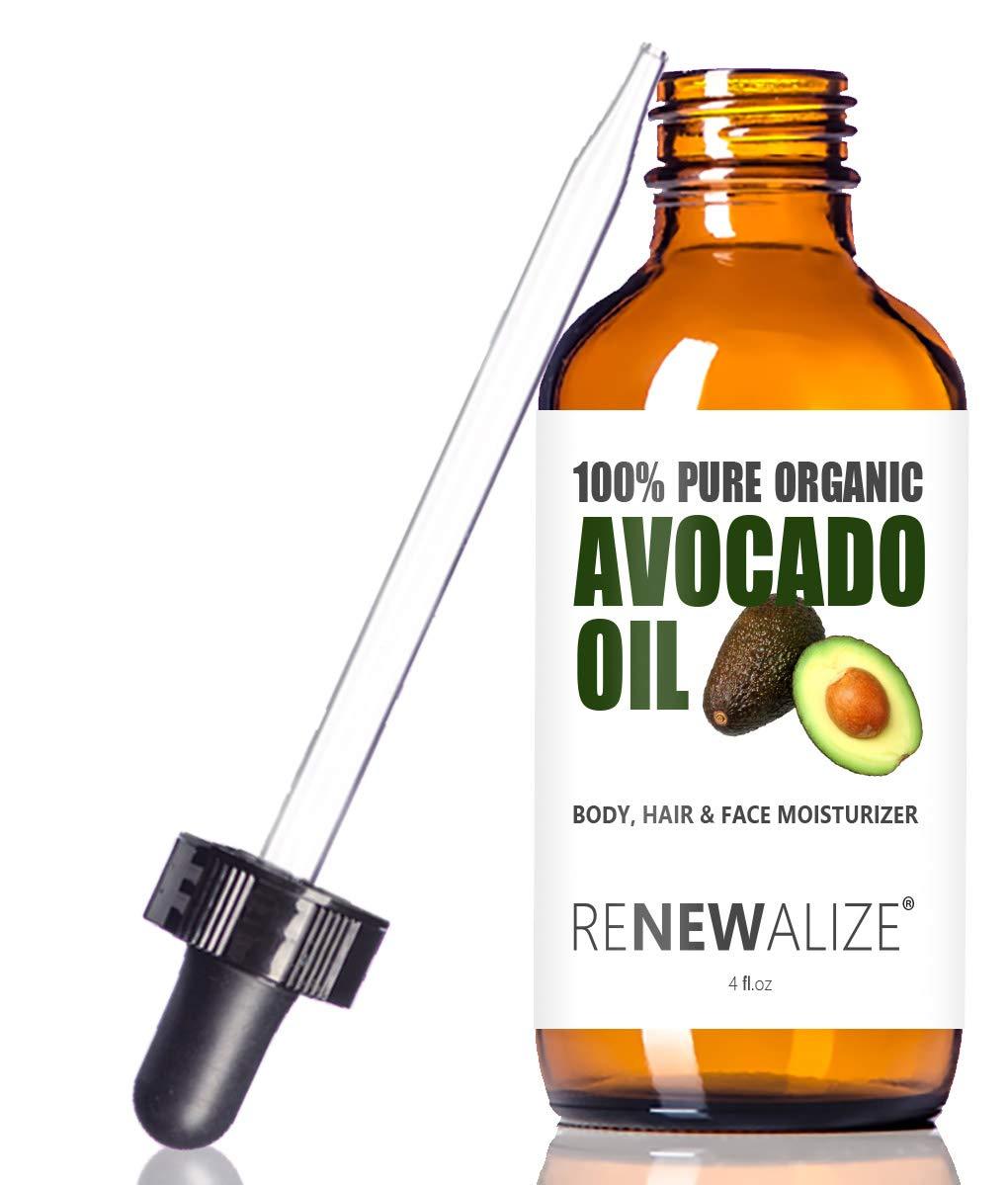 USDA CERTIFIED ORGANIC AVOCADO OIL - Skin Moisturizer Cold Pressed and Unrefined in 4 oz Dark Glass Bottle with Dropper | Enhances Hair's Natural Shine | Softens and Moisturizes Severely Dry Skin - BeesActive Australia