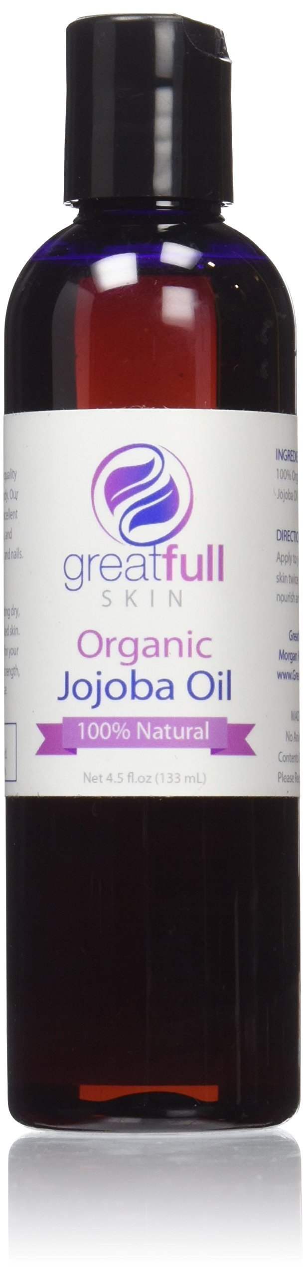 GreatFull Skin Golden Jojoba Oil is a Premium 100% Pure Certified Organic Cold Pressed Unrefined Extract - More Effective Than Argan Without The Odor, 4.5 oz - BeesActive Australia