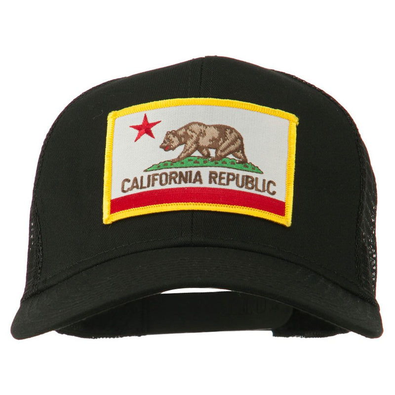 e4Hats.com California State Flag Patched Twill Mesh Cap One Size Black - BeesActive Australia