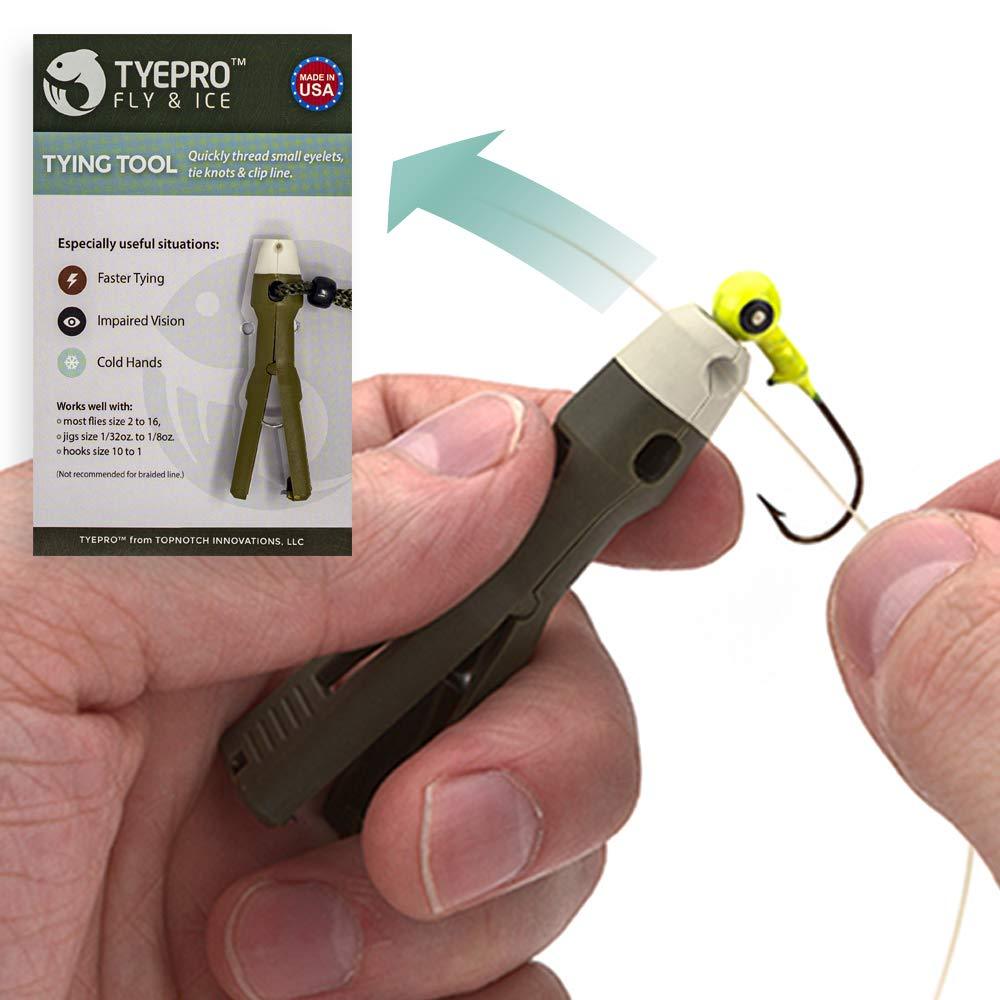 [AUSTRALIA] - TYEPRO Fly & Ice Knot Tying Fishing Tool with Soft Grip, Stainless Steel Line Cutting Clipper (FREE Breakaway Lanyard and O-ring Included, for additional clamping force)...All American-Made 