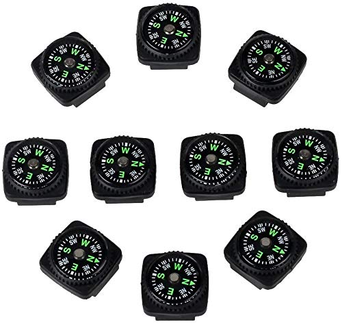 bayite Hard Shell Liquid Filled Button Compass Set for Survival Watch Band Paracord Bracelet Pack of 10 - BeesActive Australia
