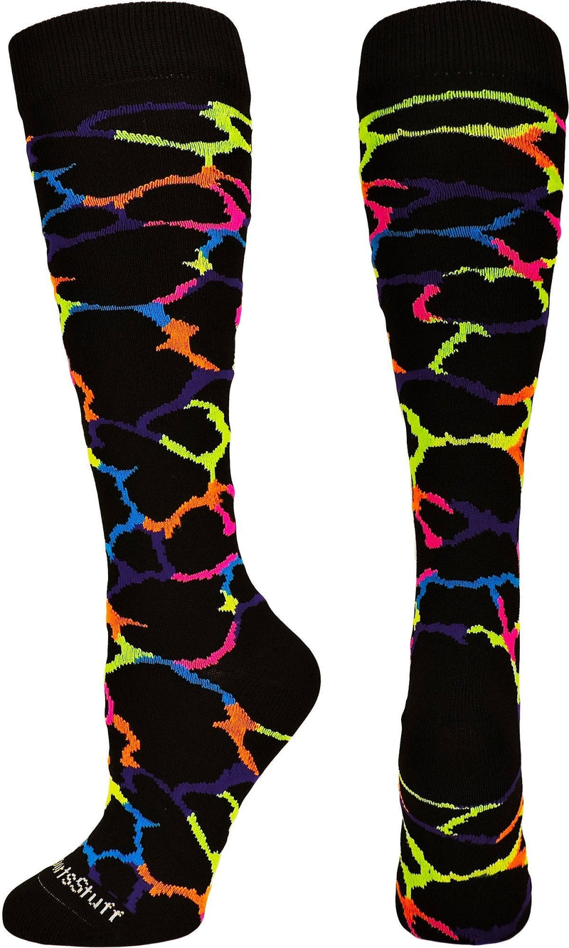 [AUSTRALIA] - MadSportsStuff Giraffe Over The Calf Athletic Socks (Multiple Colors) Multi-neon Giraffe Medium 