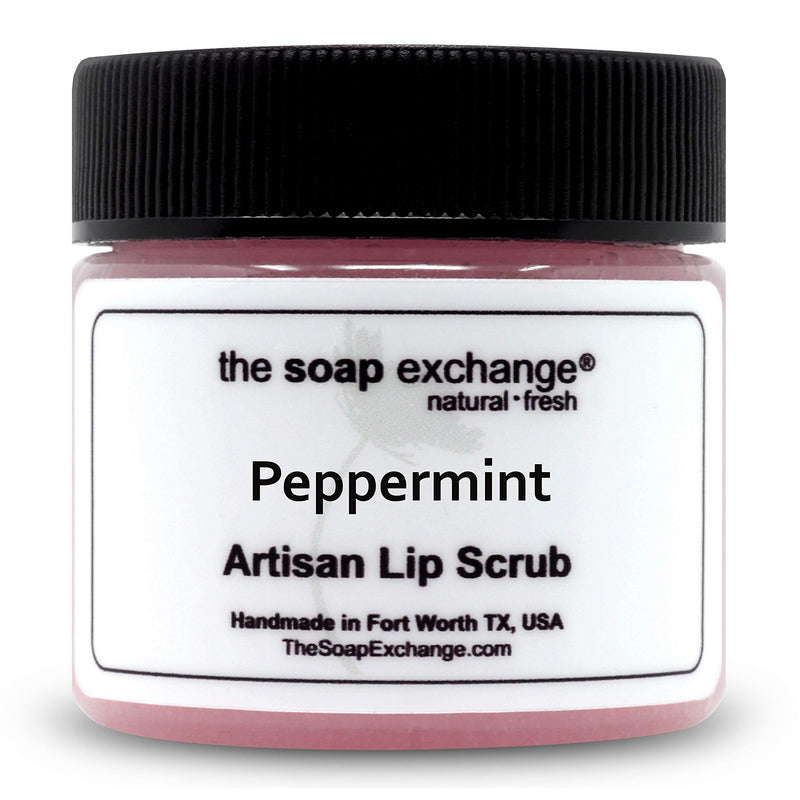The Soap Exchange Lip Scrub - Peppermint Flavor - Hand Crafted 1.5 oz / 42.5 g Natural Lip Care, Artisan Lip Treatment, Exfoliate, Hydrate, & Protect. Made in the USA. - BeesActive Australia