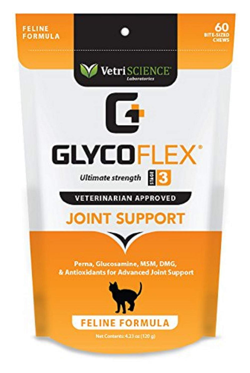 Vetri-Science Laboratories Glyco-Flex 3 Feline Bite Sized Chews - 60 ct - BeesActive Australia