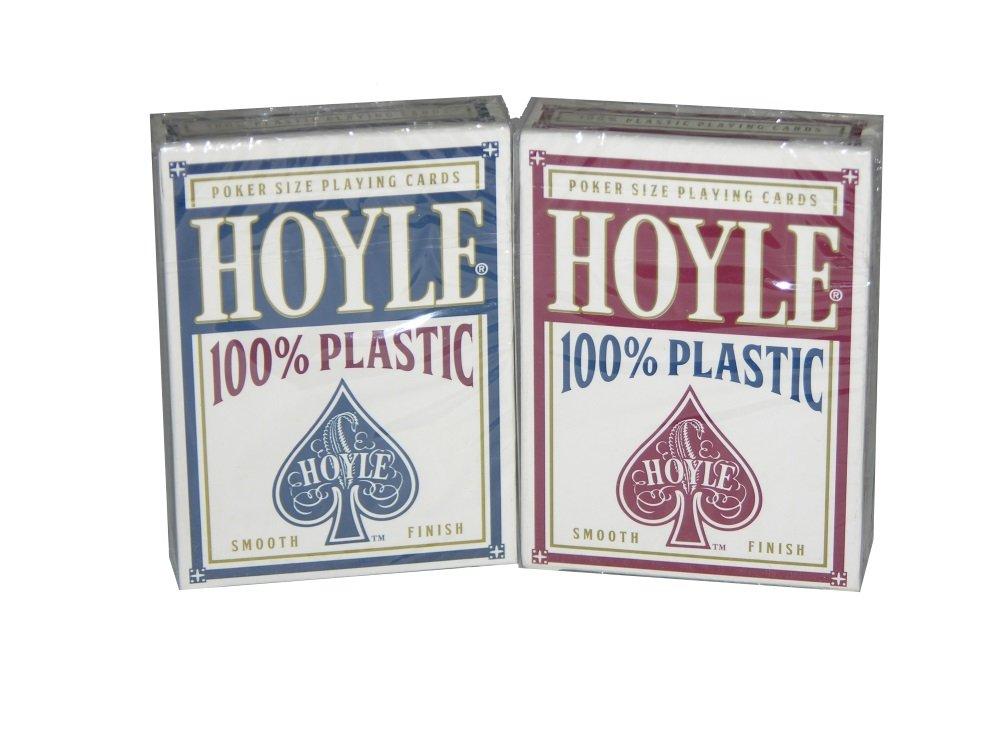 [AUSTRALIA] - Hoyle RED & Blue Poker Sized 100% Plastic Playing Cards, 2 Deck Set 