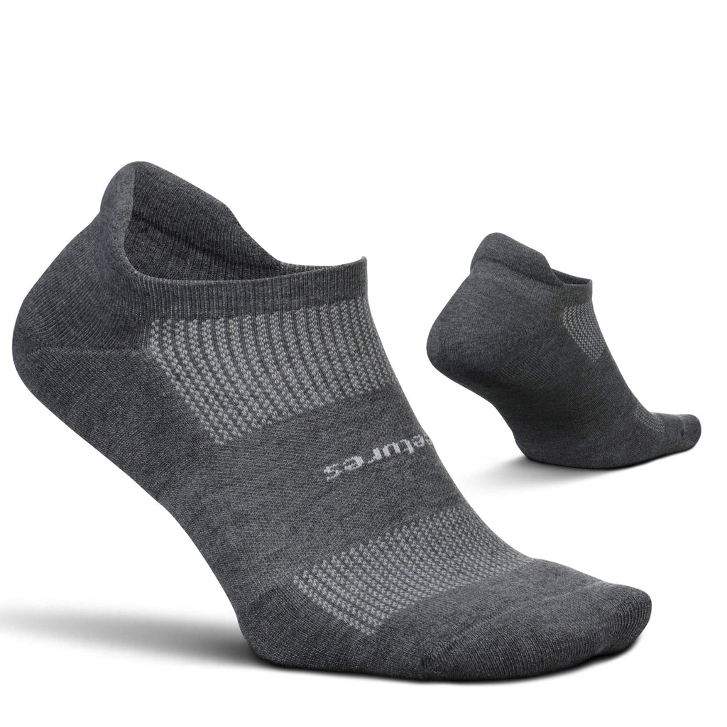 Feetures High Performance Cushion No Show Tab Solid - Running Socks for Men & Women Large Heather Gray - BeesActive Australia