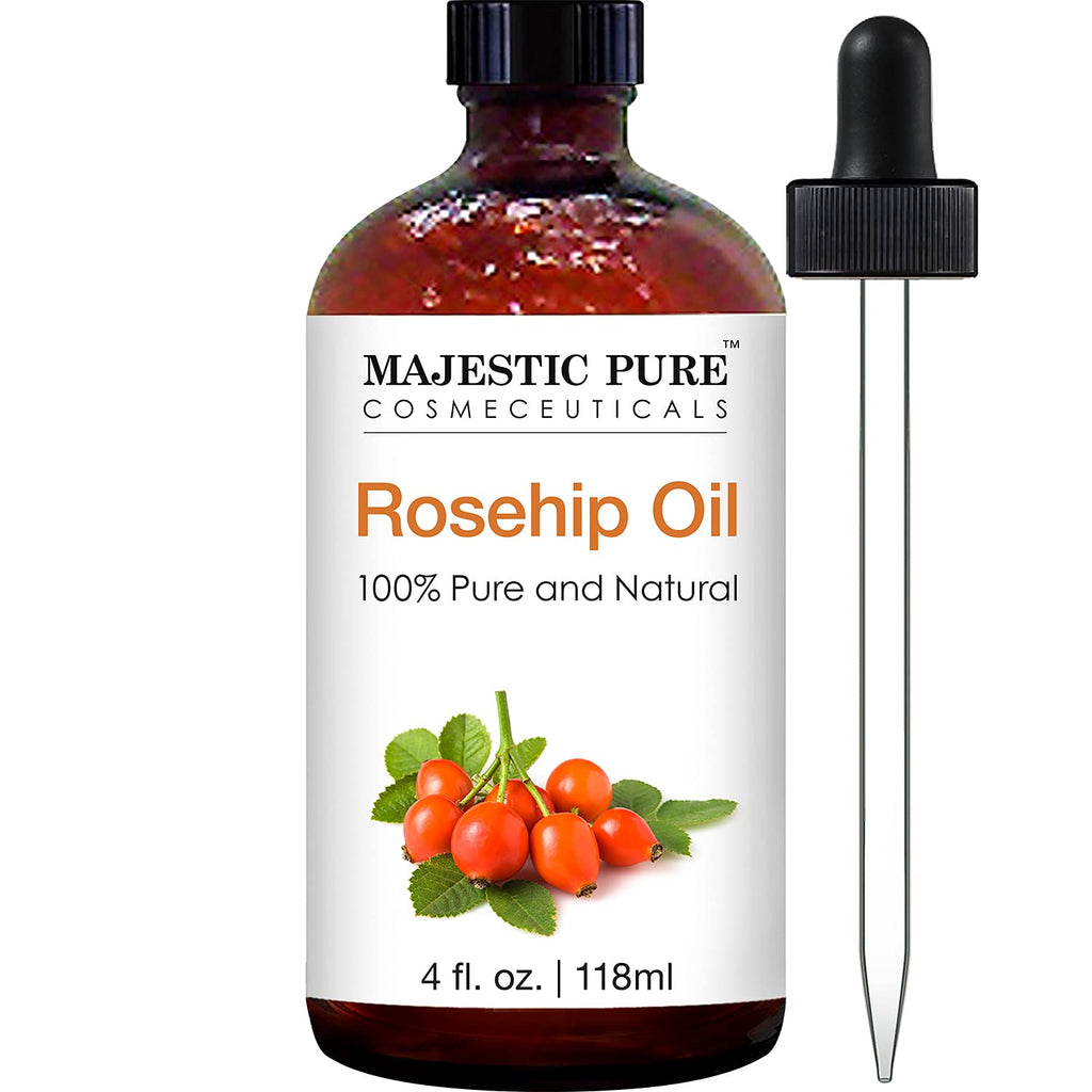 Majestic Pure Rosehip Oil for Face, Nails, Hair and Skin, Pure & Natural, Cold Pressed Premium Rose Hip Seed Oil, 4 oz - BeesActive Australia