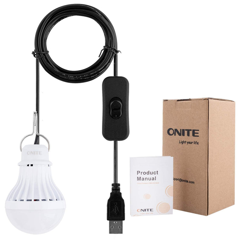 Onite USB LED Camping Light, Outdoor Light with Simple Switch, Also for Garage Warehouse Car Truck Fishing Boat Outdoor Portable LED Bulb, Emergency Light, or Children Bed Lamp, WarmWhite(Pack of 1) - BeesActive Australia