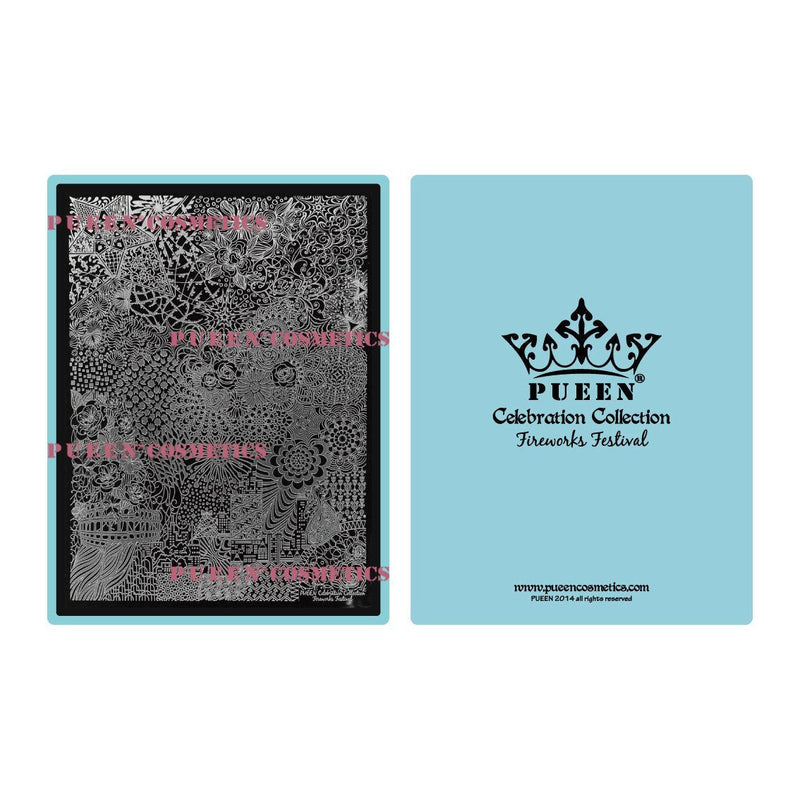 PUEEN Nail Art Stamping Plate Celebration Collection - FIREWORKS FESTIVAL - NEW INVENTION Super Size All You Can Stamp Full Size Stamping Image Plates Manicure DIY (Infinite Images With Your Creativity)-BH000435 - BeesActive Australia