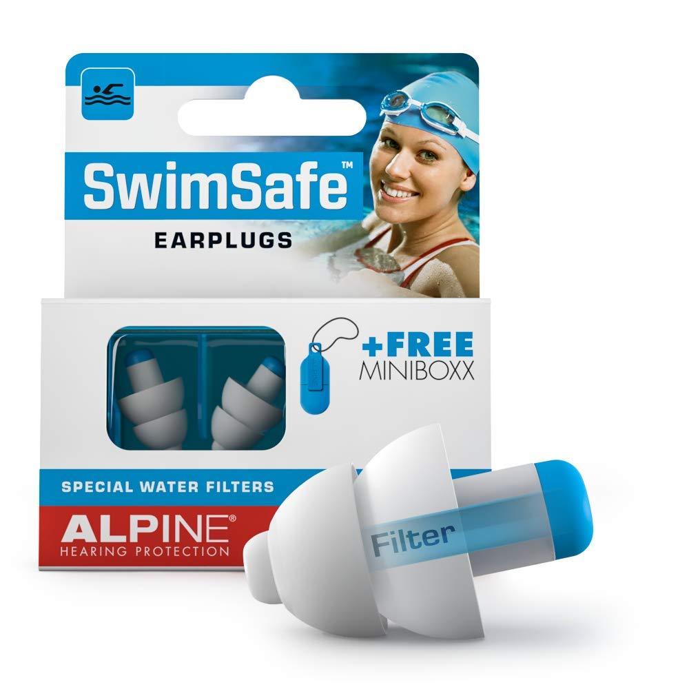 [AUSTRALIA] - Alpine SwimSafe Swimming Ear Plugs - Waterproof Ear Plugs for Swimming - Keeps Water Out and Prevents Swimmer’s Ear - Comfortable Hypoallergenic Swim Ear Plugs - Reusable Earplugs for Swimming - Adult 