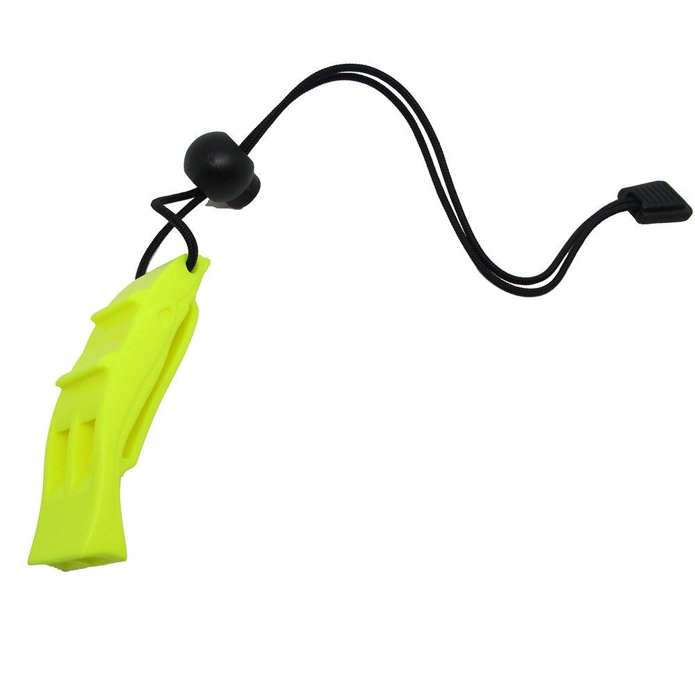 [AUSTRALIA] - Scuba Diving Dive Safety Dolphin Shape Whistle Loudest w/Lanyard & Clip Yellow 