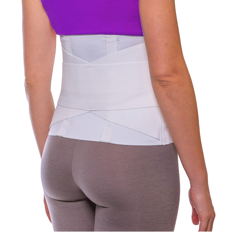 BraceAbility Women's Back Brace for Female Lower Back Pain - Lightweight Soft White Elastic Lumbar Compression Support Belt is Discreet Under Clothes for Ladies, Nurses, Walking (Medium) Medium (Pack of 1) - BeesActive Australia