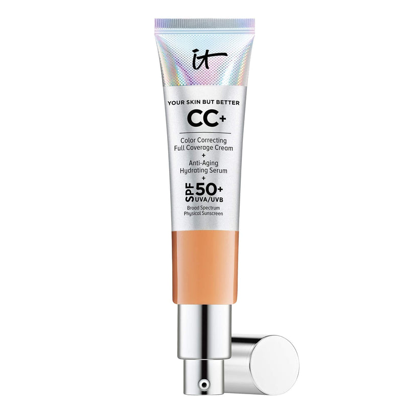 IT Cosmetics Your Skin But Better CC+ Cream, Tan (W) - Color Correcting Cream, Full-Coverage Foundation, Hydrating Serum & SPF 50+ Sunscreen - Natural Finish - 1.08 fl oz Tan (W) 1.08 Fl Oz (Pack of 1) - BeesActive Australia